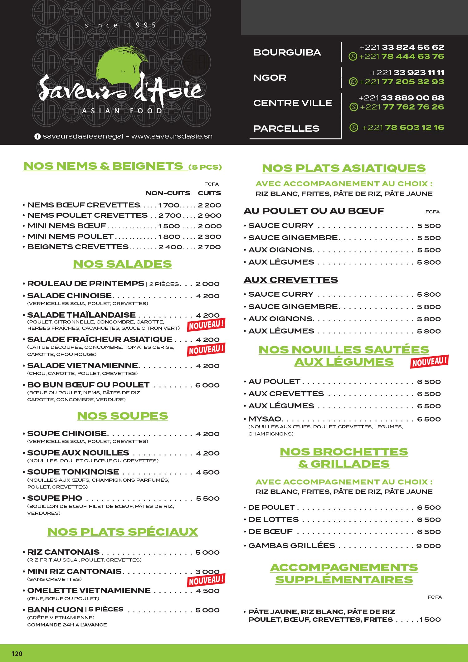 Menu Saveurs d’Asie — page 1