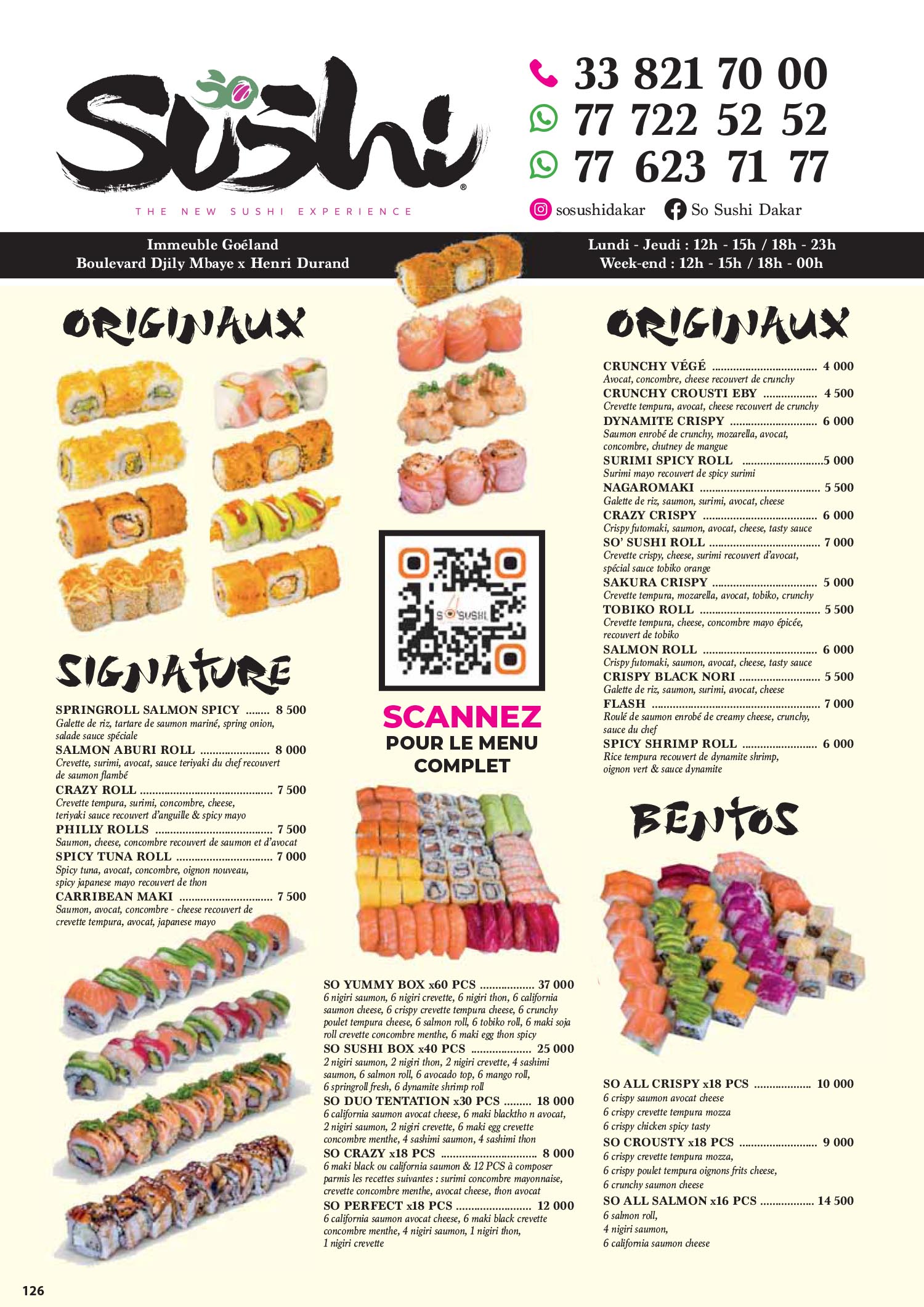 Menu So Sushi — page 1