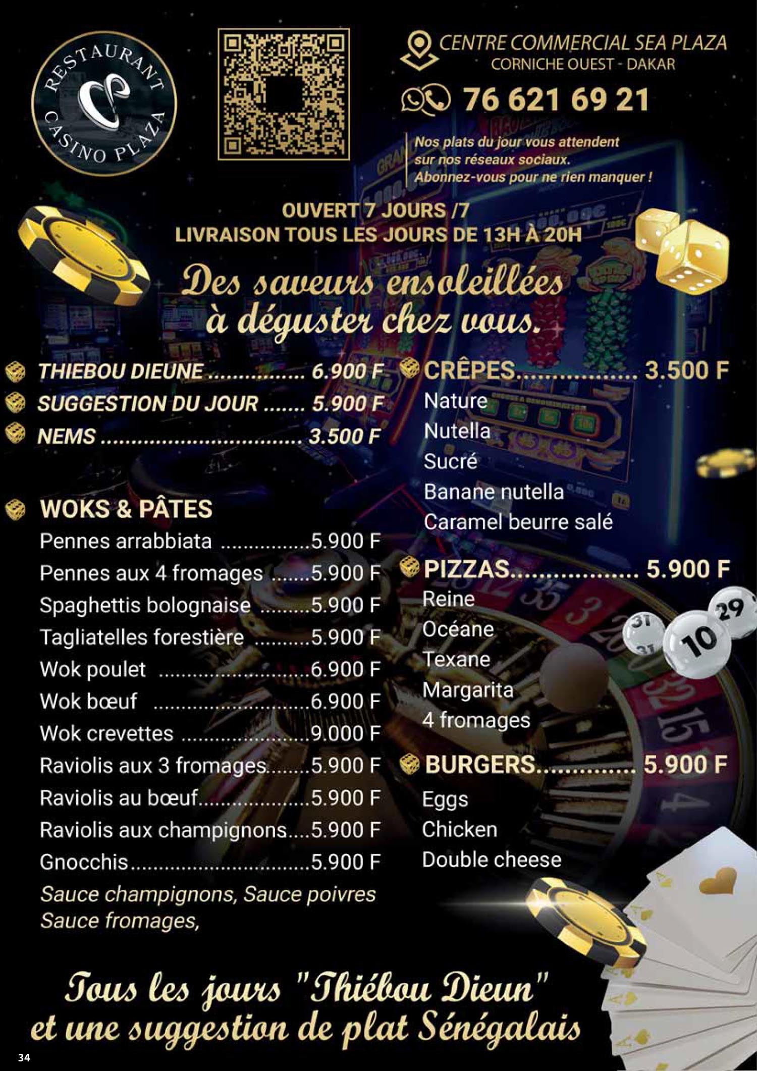 Menu Casino Sea Plaza — page 1