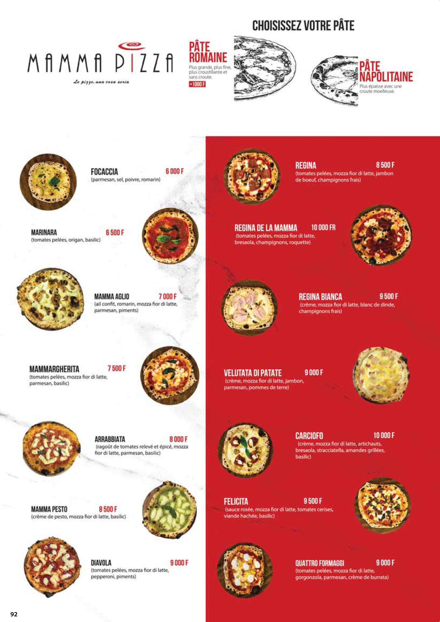 Menu Mama Pizza — page 1