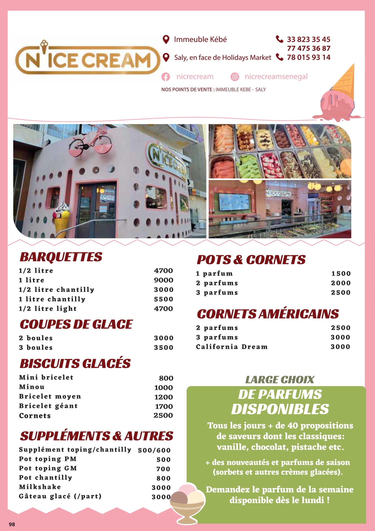 Menu N’ice Cream — page 1